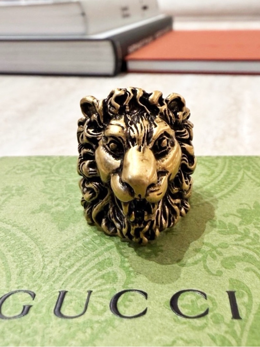 Gucci Lion Head Statement Ring
